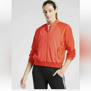💜 ATHLETA Zion Microfleece Long Sleeve Full Zip Athletic Jacket Torch Red